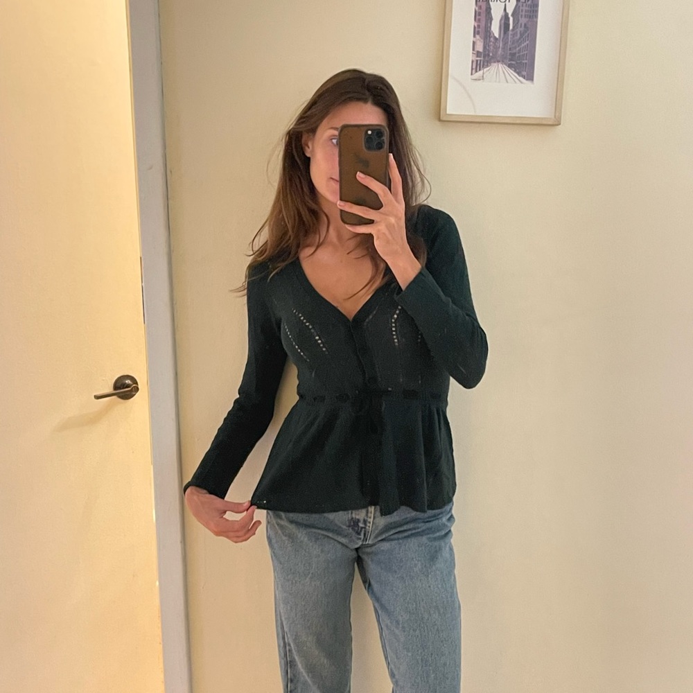 Mango soft green sweater